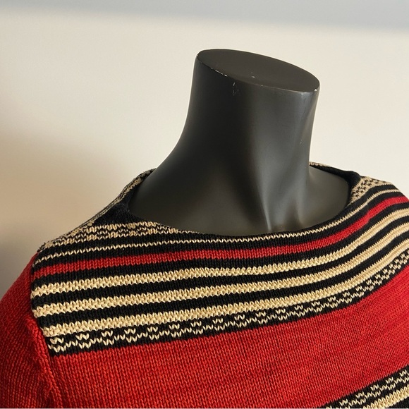 ☁️ Lauren Ralph Lauren / cotton boat neck stripped knit sweater small - Picture 4 of 7